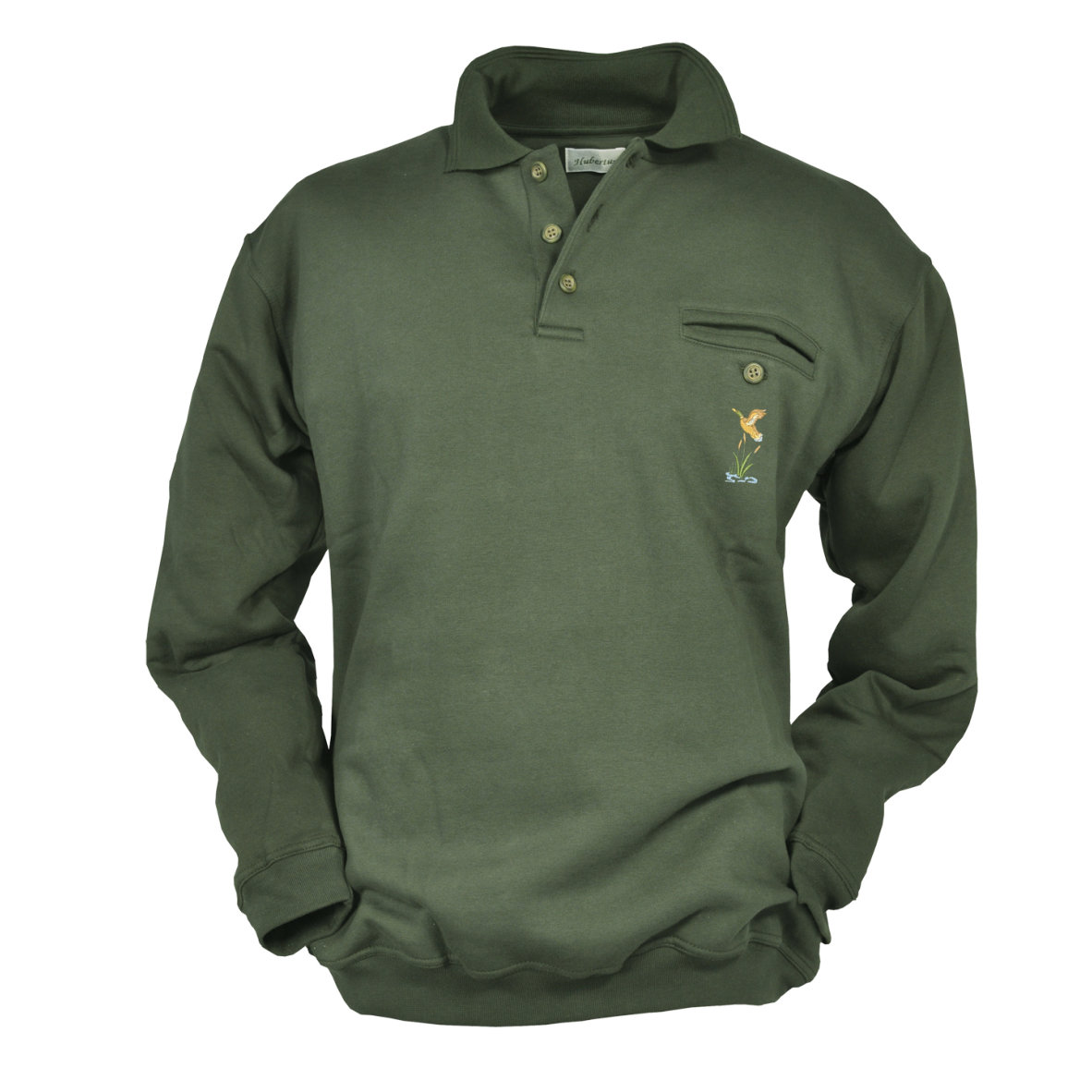 Sweatshirt Polokragen Fliegende Ente