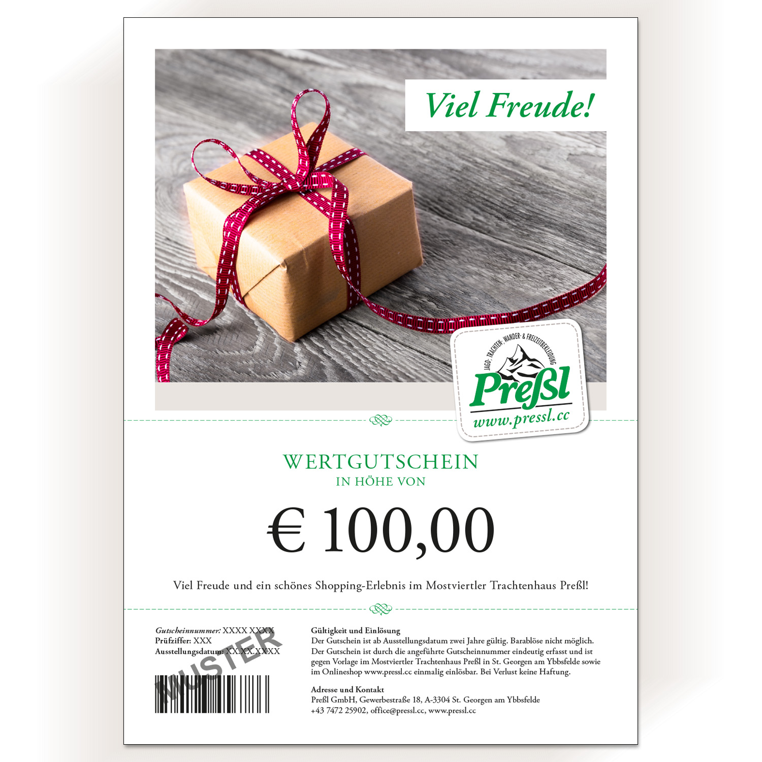 Gutschein über € 100,00 (print at home)