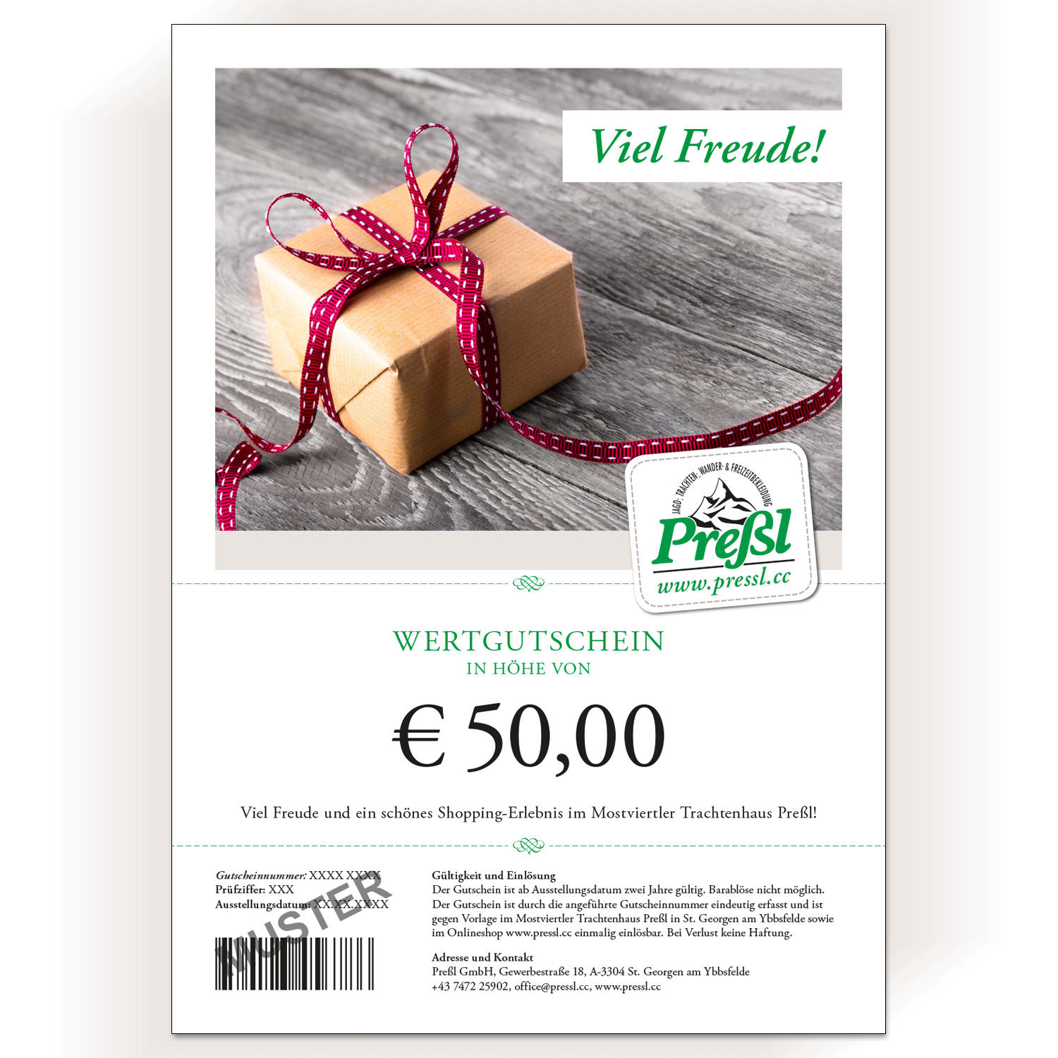 Gutschein über € 50,00 (print at home)