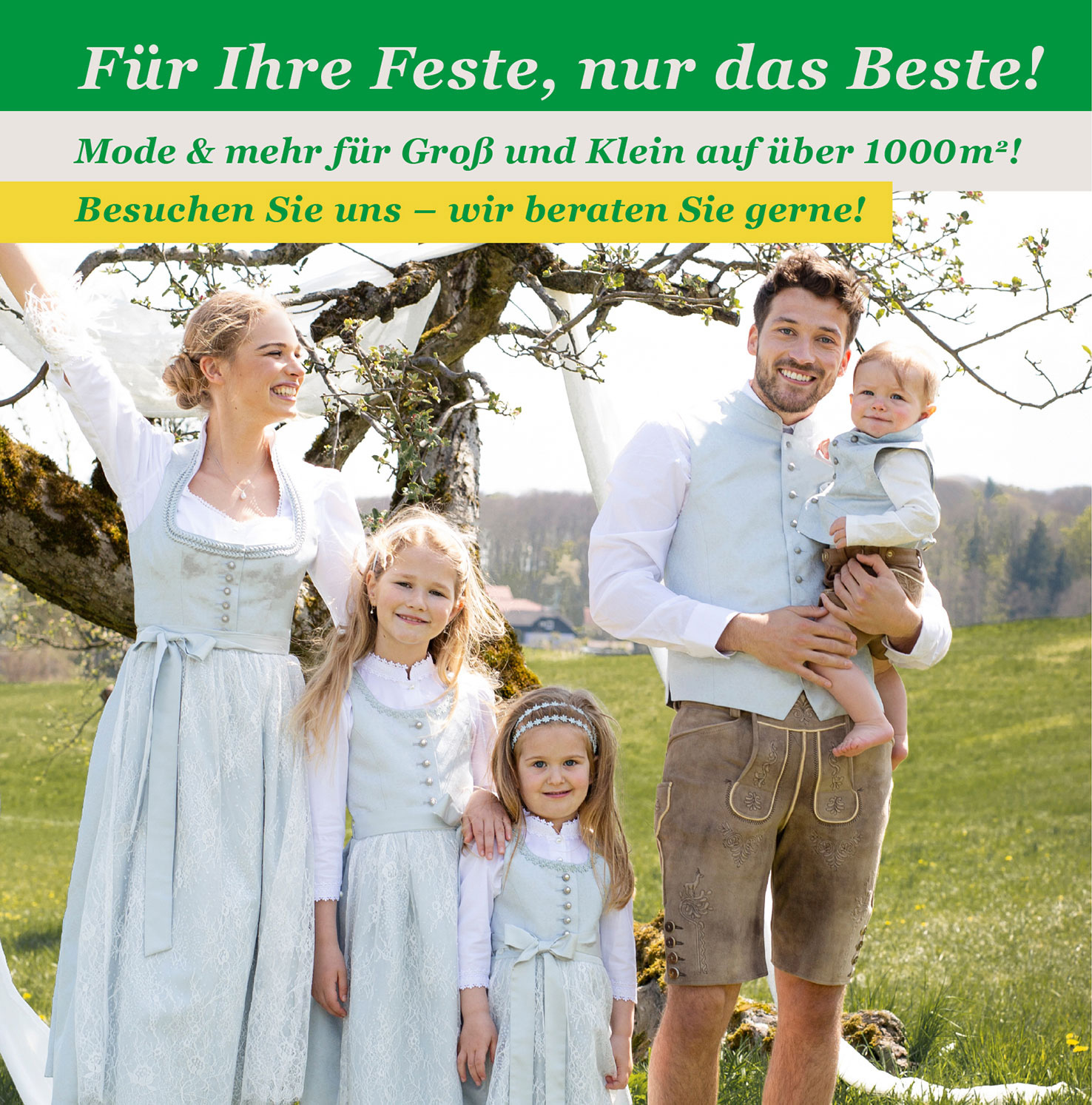 Banner mit Schriftzug : Für Ihre Feste, nur das Beste!